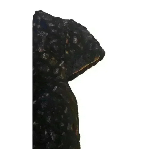 SUZI CHIN for‎ MAGGY BOUTIQUE Black CAP Sleeve LACE Cocktail DRESS LBD Size 12P - Picture 6 of 11
